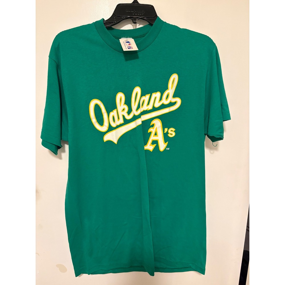 Vintage Logo 7 Oakland Athletics As MLB T-Shirt XL Green Single Stitch USA Made